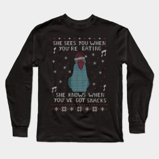 Christmas Snack Female Blue Ringneck Long Sleeve T-Shirt